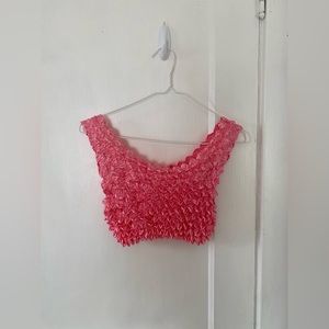 Pink scrunchie shirt